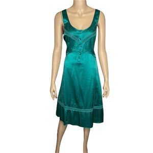 NWT Tufi Duek silk dress green emerald (062)